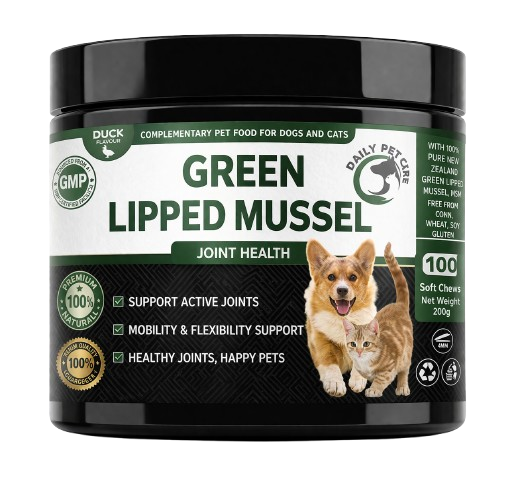 Green Lipped Mussel for Dogs & Cats – Joint Supplement with Glucosamine MSM & Chondroitin, Pet Mobility & Hip Support, Daily Soft Chews UK