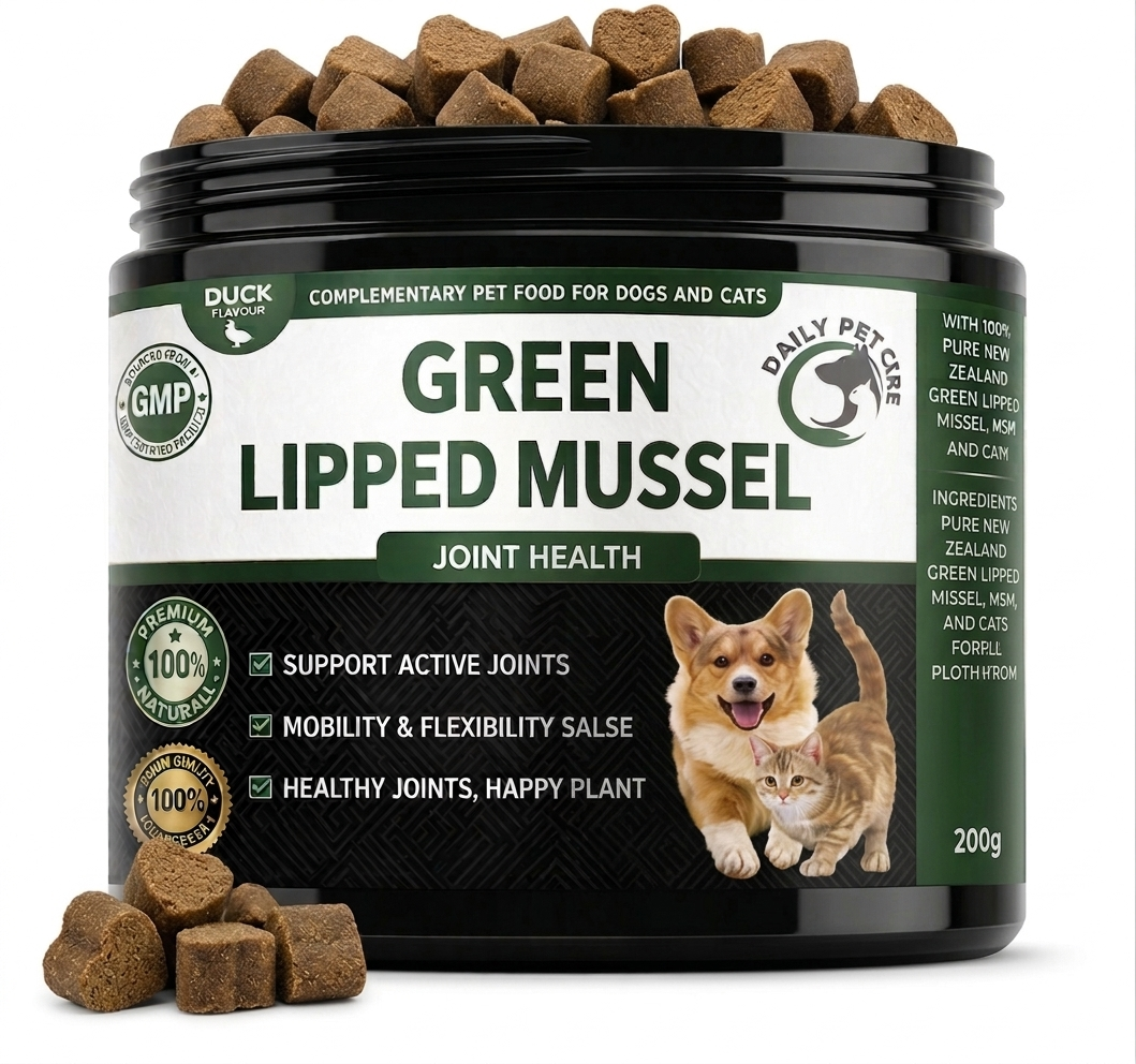 Green Lipped Mussel for Dogs & Cats – Joint Supplement with Glucosamine MSM & Chondroitin, Pet Mobility & Hip Support, Daily Soft Chews UK