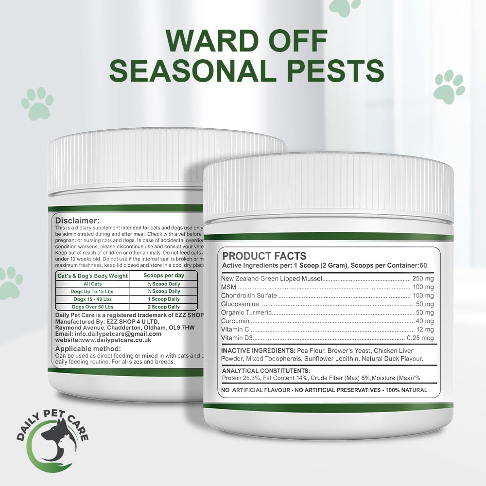 Green Lipped Mussel Powder for Dogs & Cats
