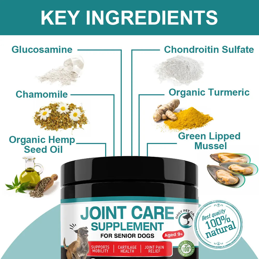 Glucosamine and Green Lipped Mussel Joint Supplement for Senior Dogs