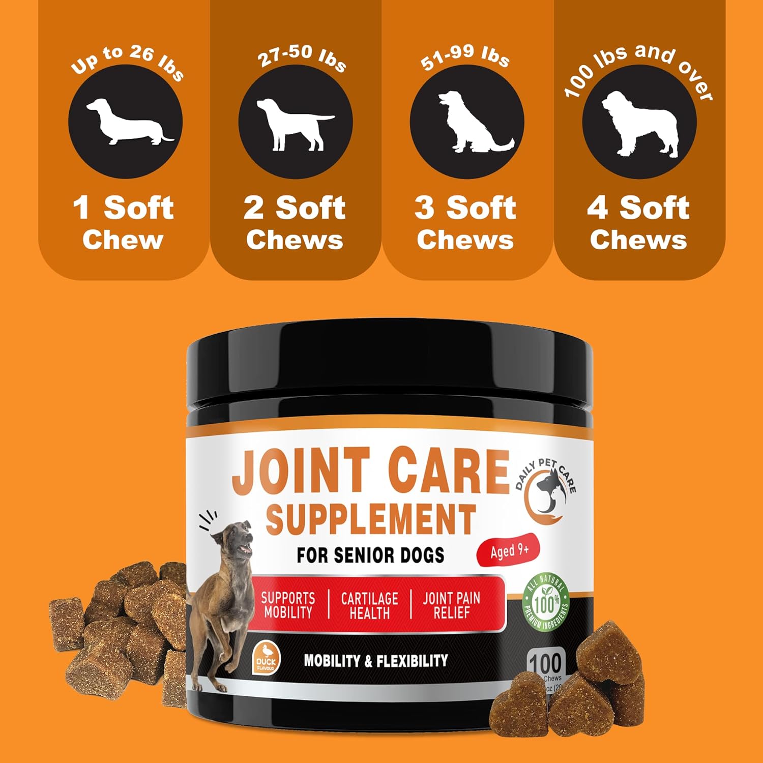 Senior Dog Joint Support Chews – Duck Flavour