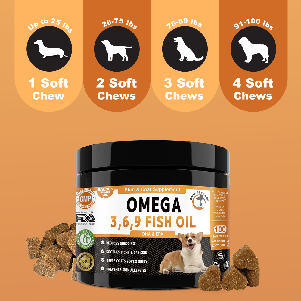 Omega 3, 6 & 9 Fish Oil Soft Chews for Dogs