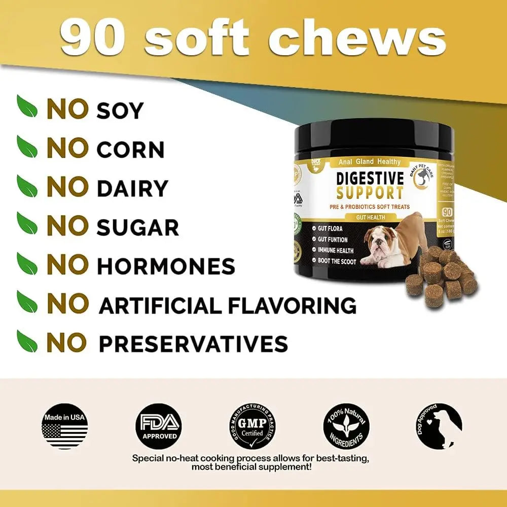 Dog probiotic treats for digestion gut balance and stool consistency UK