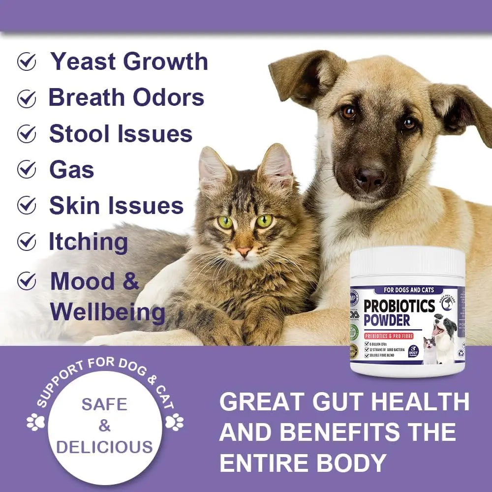 6 billion CFU probiotic powder for dogs and cats digestive health UK