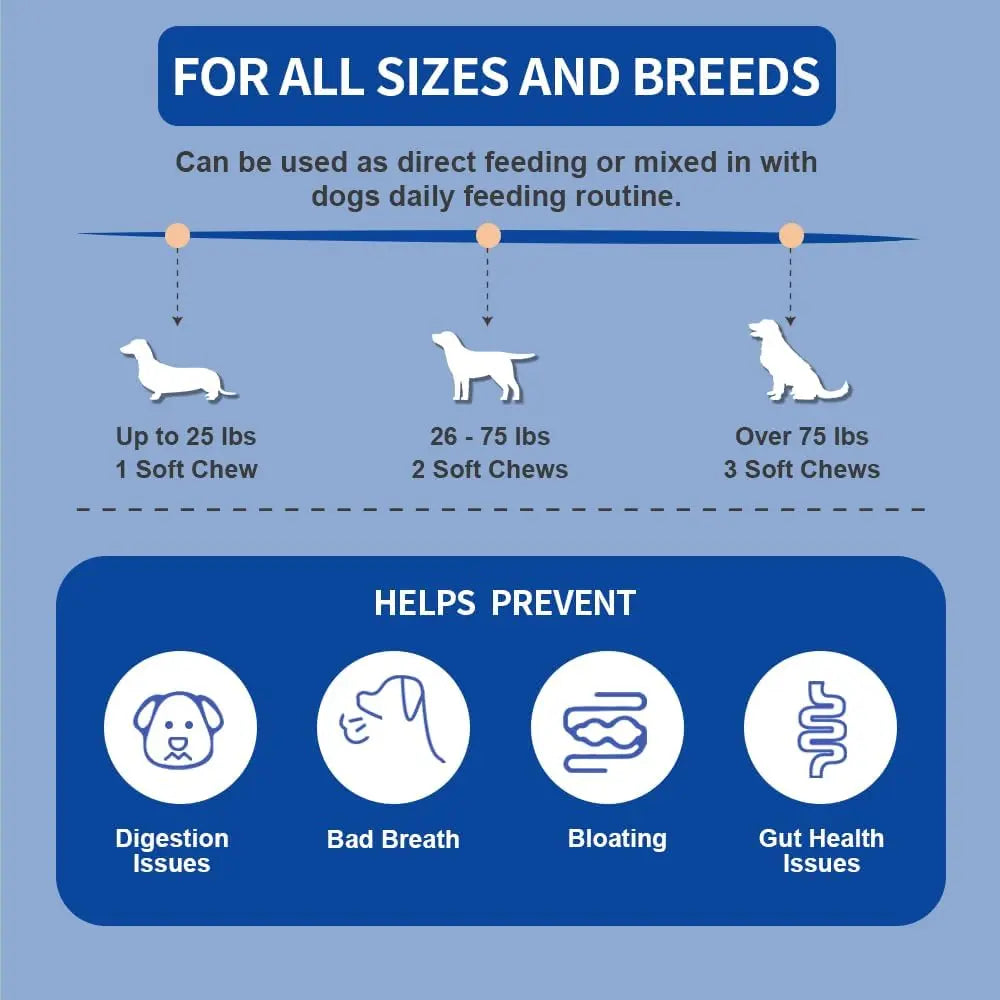 Probiotic chews for dogs of all breeds and sizes UK supplement