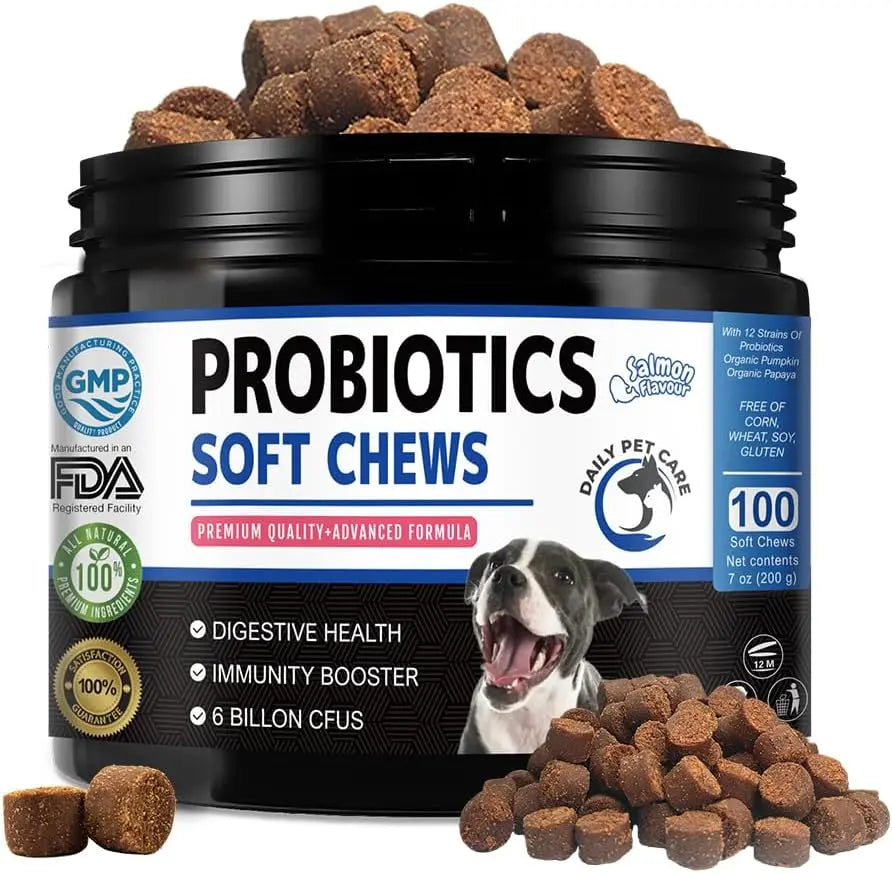 Soft probiotic dog treats for digestive health and stool balance