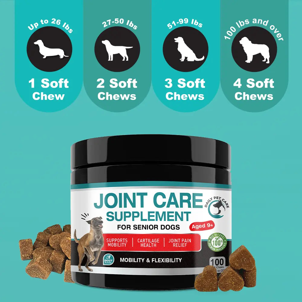 Glucosamine and Green Lipped Mussel Joint Supplement for Senior Dogs