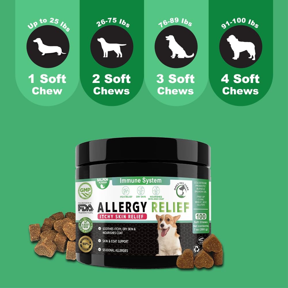 Allergy Support Chews for Dogs – Salmon Flavor