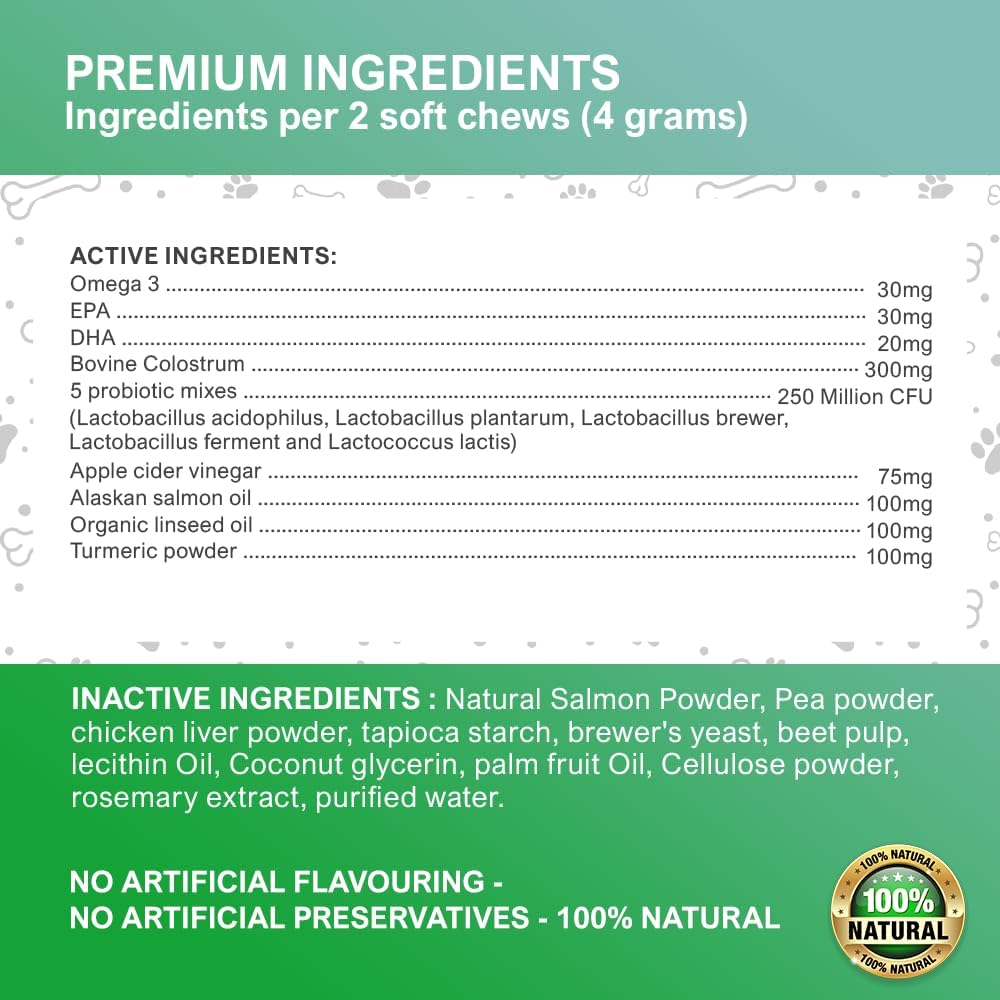 Allergy Support Chews for Dogs – Salmon Flavor