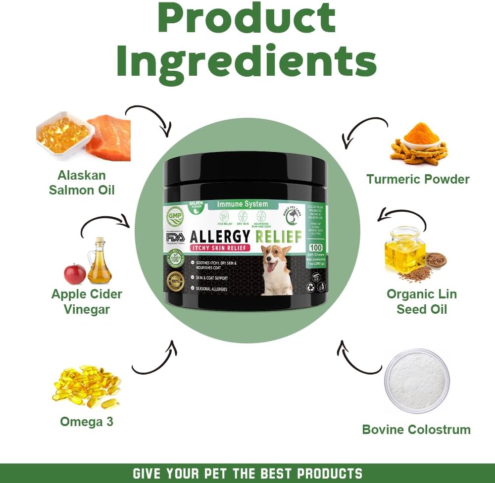Allergy Support Chews for Dogs – Salmon Flavor