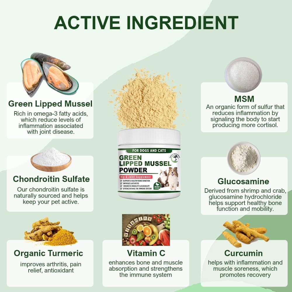 Green Lipped Mussel Powder for Dogs & Cats