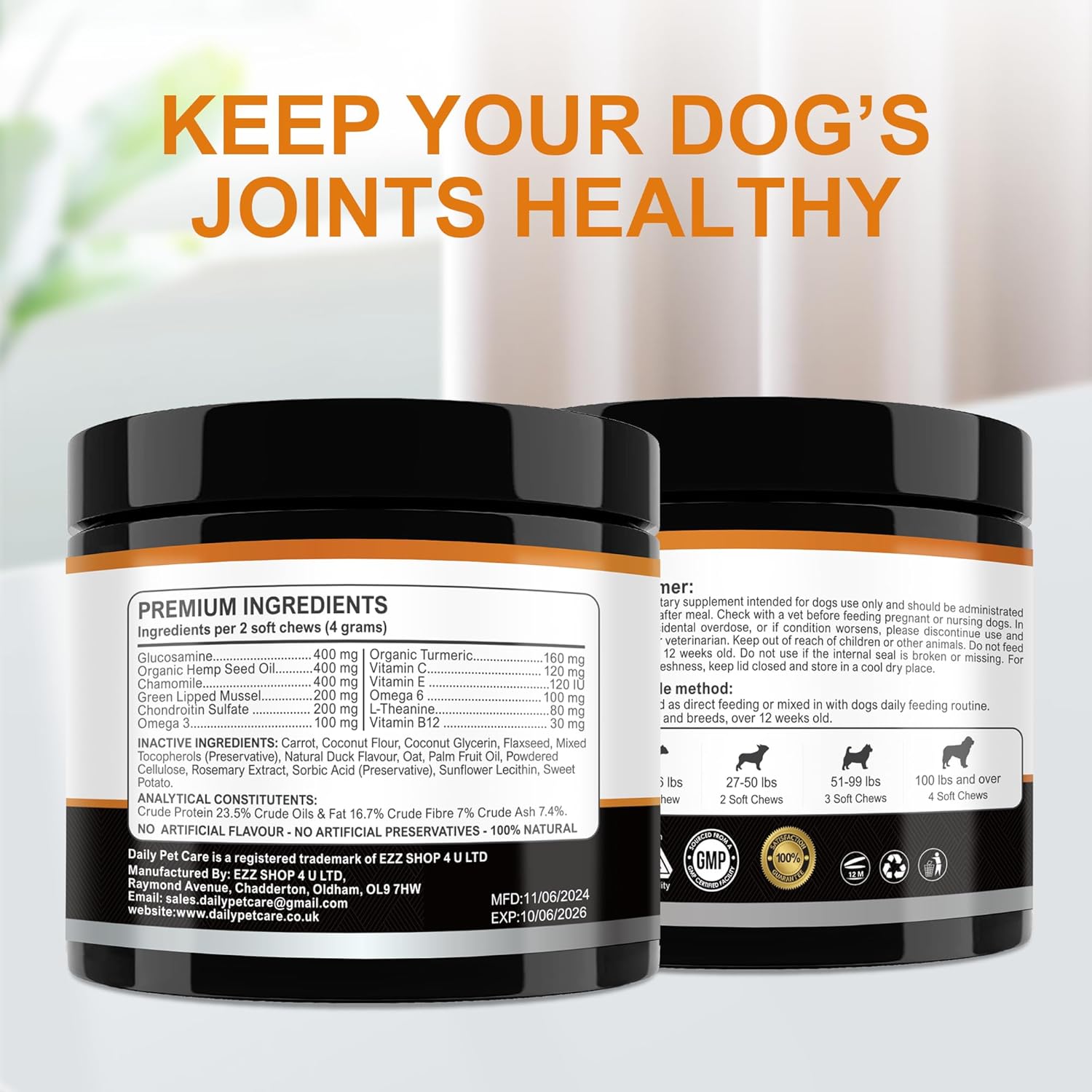 Senior Dog Joint Support Chews – Duck Flavour