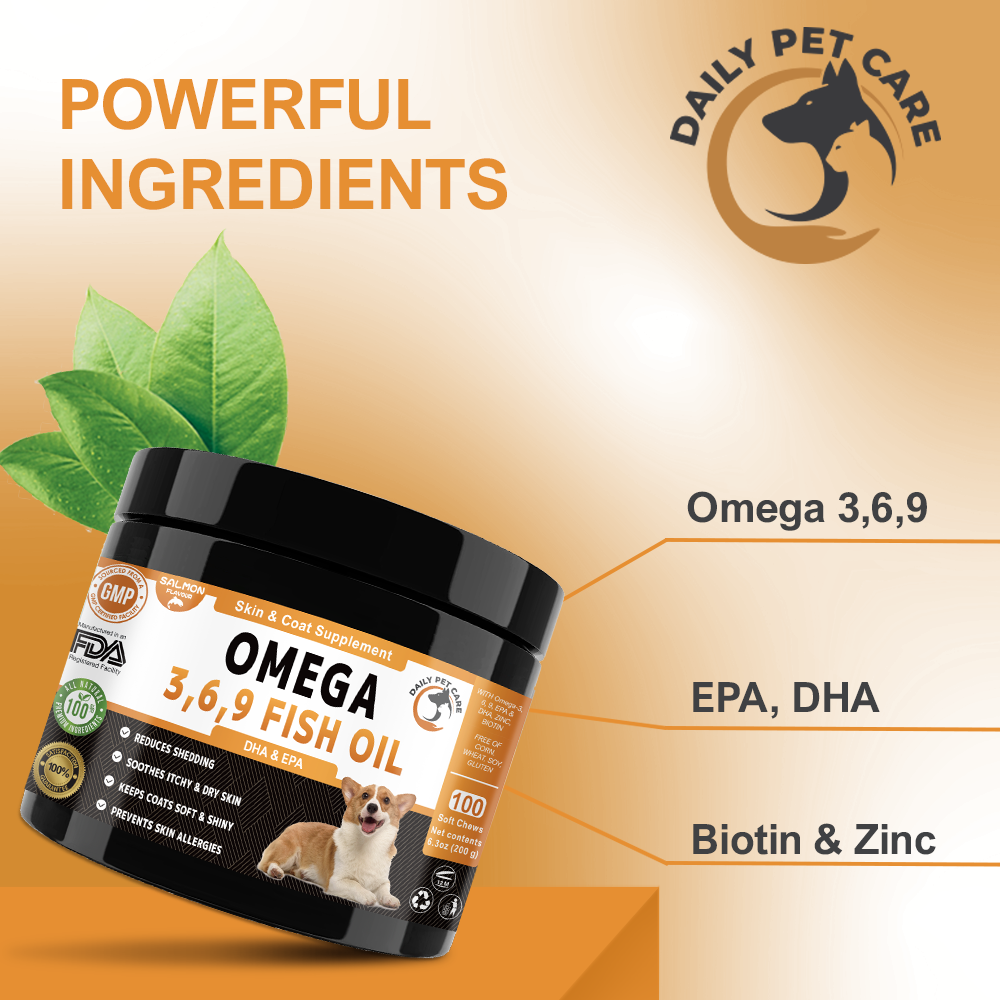 Omega 3, 6 & 9 Fish Oil Soft Chews for Dogs